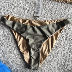 Good American Gold/Olive Reversible Bikini Bottom